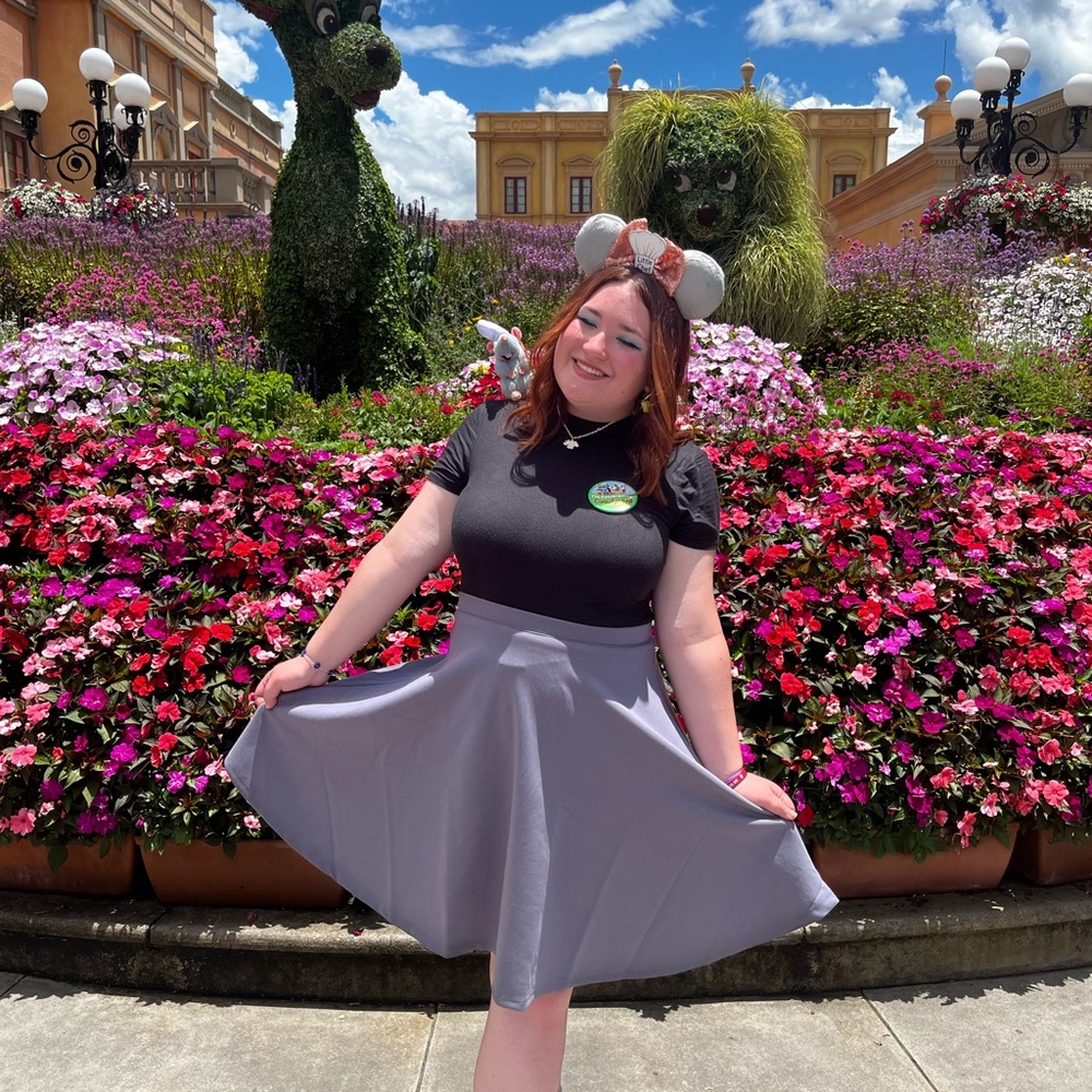 Gray midi skirt